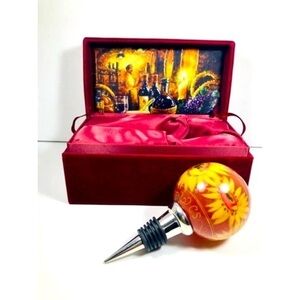 🎄Ne’ Qwa "D'LIGHT'FUL" WINE Hand Painted Christmas ornament wine cork